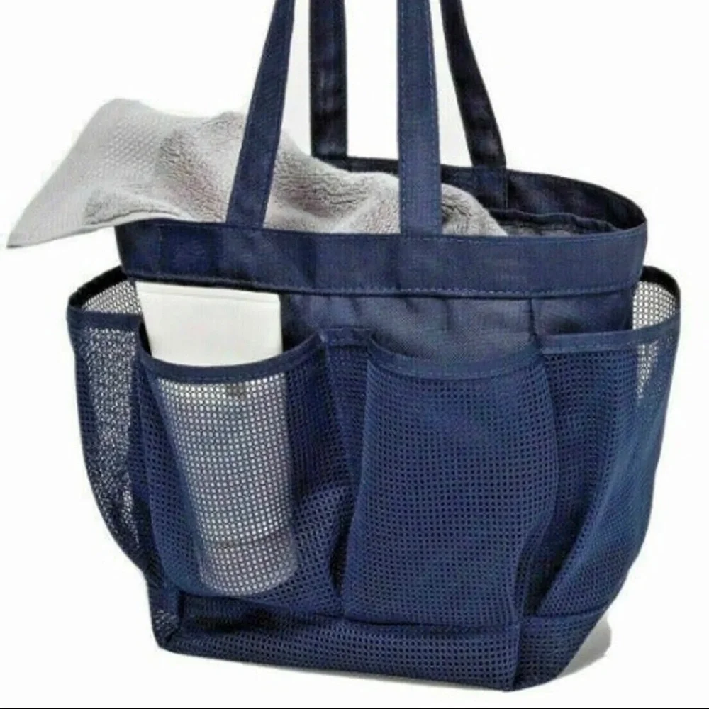 New Room Essentials Navy Blue Shower Caddy Portable Mesh Tote